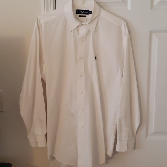 white long sleeve polo dress shirt